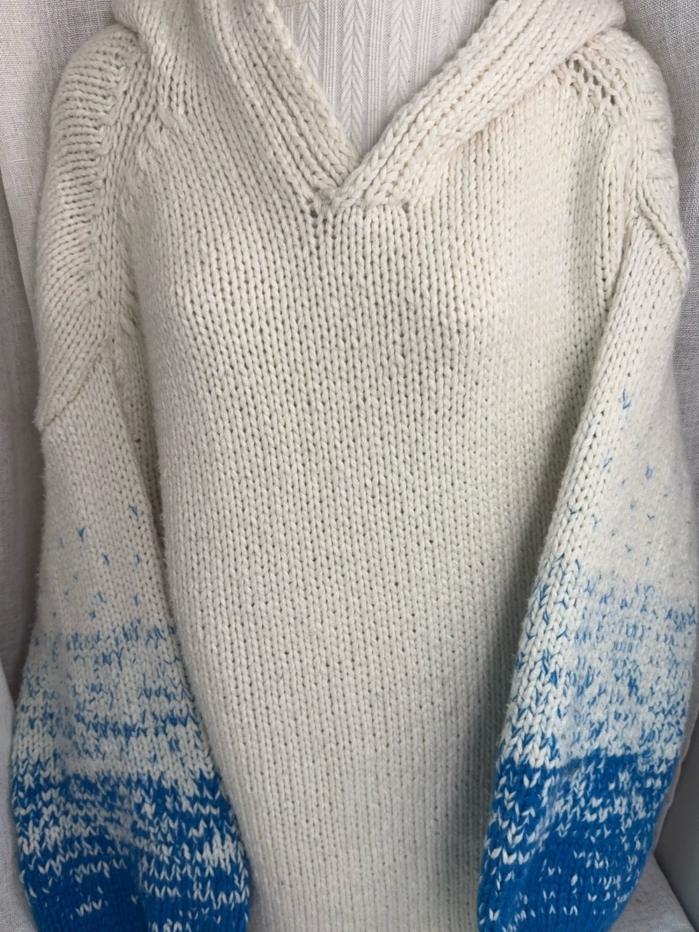 🤍🌊 Brochu Walker Oatmeal & Mediterranean Blue Chunky Hooded